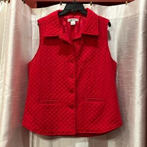 Red Quilted Vest, Sz L